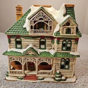 Lefton Colonial‎ Village Burnside House 1992 Lighted Porcelain Christmas House
